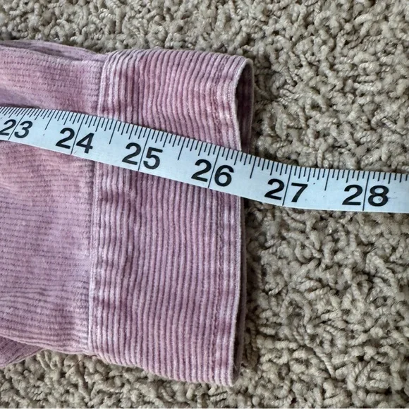 Vintage 90s Pink Corduroy Shacket Distressed Soft Grunge Oversized XL - Picture 12 of 16